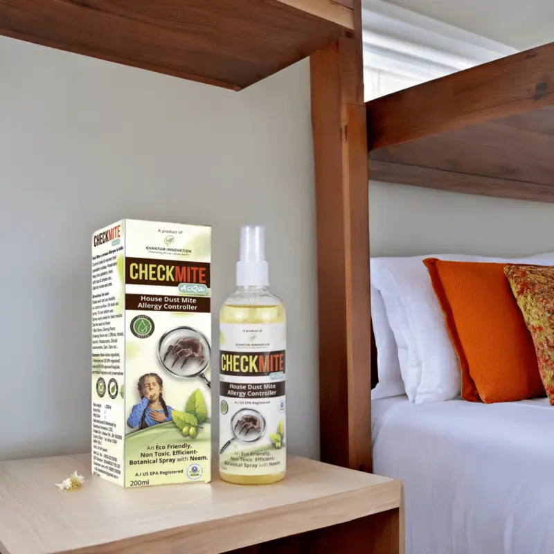 Control house dust mite allergies with Checkmite! This eco-friendly, non-toxic botanical spray with neem is EPA registered and comes in a 200ml bottle