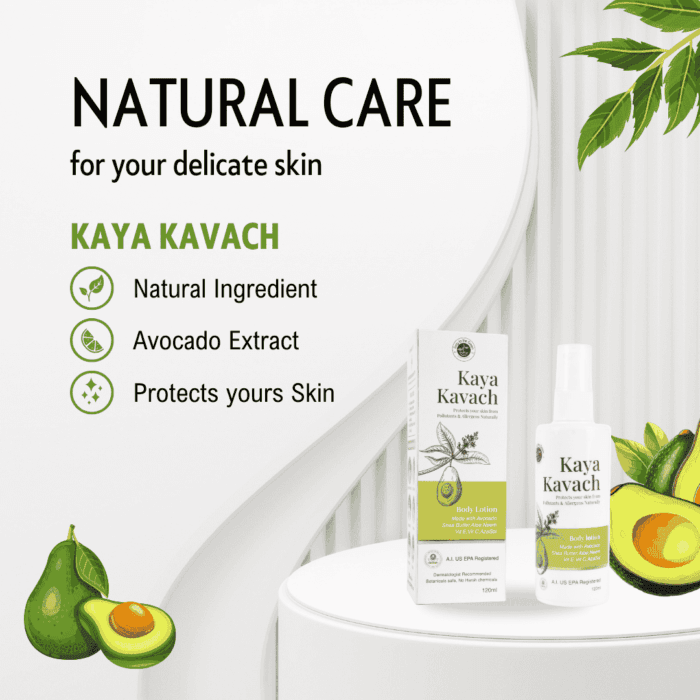 Kaya Kavach Body Lotion – Natural skincare with avocado extract for delicate skin protection